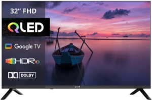 Televizor QLED Smart Arielli QLED32QM10GTV 81 cm FULL HD HDR Google TV Dolby Audio Quad Core Clasa E Negru