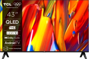 Televizor Smart QLED TCL 43V5C 108 cm Full HD Android TV Dolby Audio Negru Clasa F