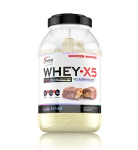WHEY-X5® 900g, pudra, Genius Nutrition, Blend proteic din zer izolat si concentrat