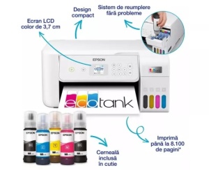 Multifunctional Inkjet CISS EPSON L3286 Color, A4, USB/Wi-Fi, Alb