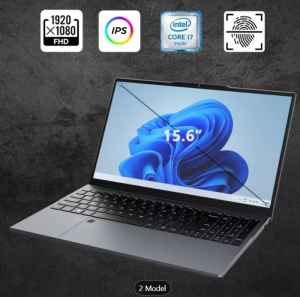 Laptop de Afaceri și Gaming 15.6'' FHD IPS, Windows 11, Intel i7 6500U, 16GB RAM 512GB/1TB SSD cu Senzor Amprentă Digitală, Tastatură Iluminată Numerică pentru Productivitate în Birou sau Lucru Acasă,