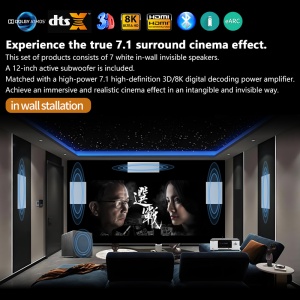 Sistem home theater 7.1DTS încastrat, amplificator digital HD, sunet surround PAHOPE03 - Img 6