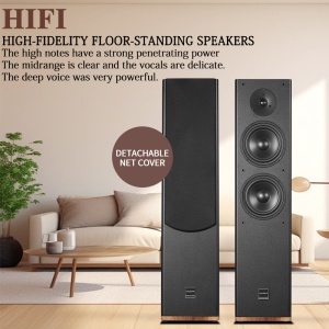 Boxă frontală turn de înaltă calitate, nivel 2.0, cu trei frecvențe, pasivă, HiFi, tip podea, stereo, din lemn KL-6 Colbystar - Img 4