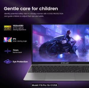 F16 Pro Laptop 15,6 inch Ecran Vasta, Intel Gen 12th CPU, Până la 16GB Ram +512GB SSD Slot 1920×1080 Full HD Windows11Pro Turbo Boost până la 3,4Ghz - Img 6