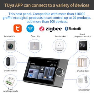 Sistem muzical de fundal Tuya Smart Home de 10 inci, difuzor de tavan de 8*30W, panou de control central inteligent, amplificator de perete PAHOPE04 - Img 4