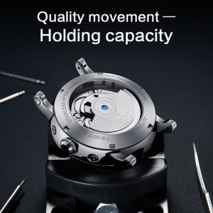 Ceas mecanic automat pentru barbati cu scala romana MarkFairwhale FW-6017 impermeabil din piele - Img 4