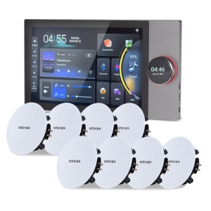 Sistem muzical de fundal Tuya Smart Home de 10 inci, difuzor de tavan de 8*30W, panou de control central inteligent, amplificator de perete PAHOPE04