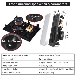 Sistem home theater 7.1DTS încastrat, amplificator digital HD, sunet surround PAHOPE03 - Img 4