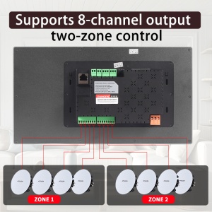 Sistem muzical de fundal Tuya Smart Home de 10 inci, difuzor de tavan de 8*30W, panou de control central inteligent, amplificator de perete PAHOPE04 - Img 5