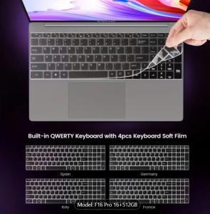 F16 Pro Laptop 15,6 inch Ecran Vasta, Intel Gen 12th CPU, Până la 16GB Ram +512GB SSD Slot 1920×1080 Full HD Windows11Pro Turbo Boost până la 3,4Ghz - Img 4