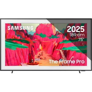 Televizor LED Samsung Smart TV The Frame Pro Neo QLED QE75LS03FW Seria LS03FW 189cm negru 4K UHD HDR