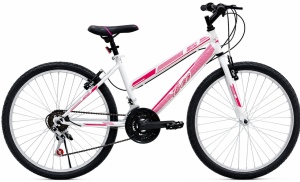 Bicicleta EROS 24 inch alb cu roz
