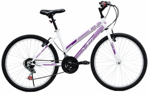 Bicicleta EROS 24 inch alb cu mov