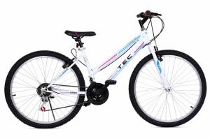 Bicicleta EROS 24 inch alb cu roz si albastru