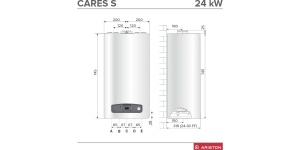 Centrala termica murala in condensatie 24 kW, pentru incalzire si preparare ACM, Cares S 24 ARISTON, schimbator caldura otel-inox, cu tubulatura