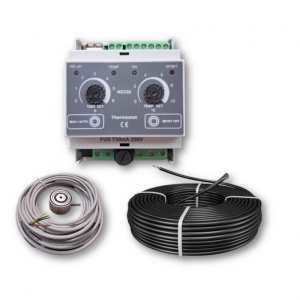 Kit degivrare 15m² putere constanta (3000w) montaj beton cu termostat 1 x 16A - 230 Volt, control 1 zona x temperatura si Umiditate