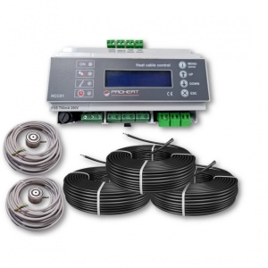 Kit degivrare 27m² putere constanta (3 x 1800w) montaj beton cu termostat 3 x 16A - 230 Volt, control 2 zona x temperatura si Umiditate