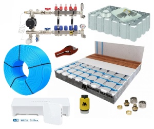 Pachet Full 90m² incalzire prin pardoseala cu agent termic sistem uscat pentru parchet Magnum Heating, grosime 18 mm + Grup de mixare si automatizare WIFI