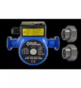 Pompă de circulație apă potabilă Blautechnik, 25-40, 180, cu racorduri incluse BL2540180