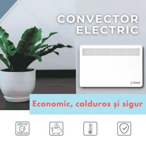 Convector Electric ENC(C), 1500W, 15m², 726x466x75, Alb