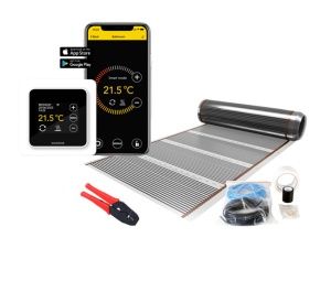 Kit incalzire in pardoseala Film carbon 12m² - 1440 W cu termostat MRC WIFI control