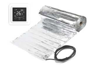 Kit covor incalzire in pardoseala aluminiu 4 m² - 560 W cu termostat WIFi control C 16