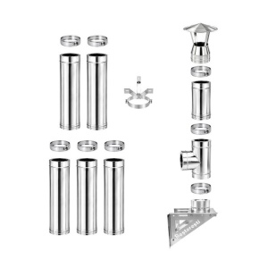 Cos de fum din inox 120 mm diametru interior inaltime 6 m