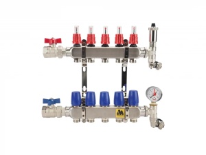 Distribuitor otel cu pompa electronica Grundfos Alpha 2L 2 circuite