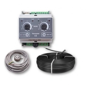 Kit degivrare 12m² putere constanta (2400w) montaj beton cu termostat 1 x 16A - 230 Volt, control 1 zona x temperatura si Umiditate