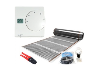 Kit incalzire in pardoseala Film carbon 6m² - 720 W cu termostat Analogic Standard control