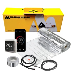 Kit covor incalzire in pardoseala aluminiu 4 m² - 560 W cu termostat WIFi control F 32