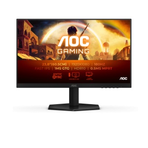 Monitor AOC 24" 24G42E, Diagonal (inch): 24, Diagonal (cm): 60.96, Aspect ratio: 16:9, Panel: IPS, Resolution: 1920x1080, Refresh Rate: 180Hz, Response time GtG: 1ms, Response time MPRT: 0.5ms, Brightness (max): 300 cd/m², Contrast (static) : 1000:1,