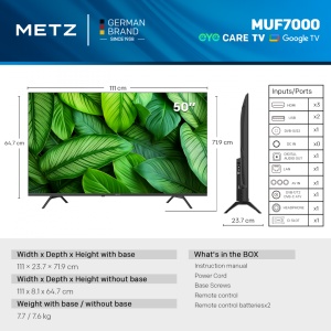 Televizor METZ LED 50MUF7000Z, 126 cm, Smart Google TV, 4K, Clasa F - Img 6