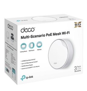 TP-Link AX3000 whole home mesh Wi-Fi 6 System, Deco X50-POE(3-pack); Dual- Band, Standarde Wireless: IEEE 802.11ax/ac/n/a 5 GHz, IEEE 802.11ax/n/b/g 2.4 GHz ,viteza wireless: 5 GHz: 2402 Mbps, 2.4 GHz: 574 Mbps, 2 x antene interne, 2×2 MU-MIMO, Mod - Img 5