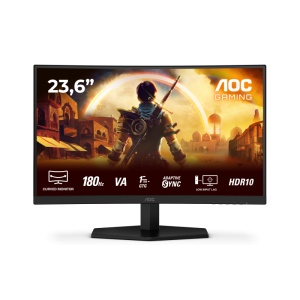 Monitor AOC 23.6" C24G42E, Curvature: 1500R, Diagonal (inch): 23.6, Diagonal (cm): 60, Aspect ratio: 16:9, Panel: VA, Resolution: 1920x1080, Refresh Rate: 180Hz, Response time GtG: 4ms, Response time MPRT: 0.5ms, Brightness (max): 250 cd/m², Contrast