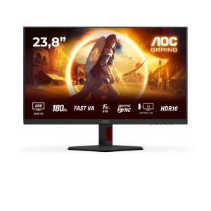 Monitor AOC 23.8" Q24G4RE, Diagonal (inch): 23.8, Diagonal (cm): 60, Aspect ratio: 16:9, Panel: IPS, Resolution: 2560x1440, Refresh Rate: 180Hz, Response time GtG: 1ms, Response time MPRT: 0.5ms, Brightness (max): 300 cd/m², Contrast (static) : 1000:1,