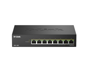 Switch DLink DMS-108P, 8 porturi, PoE, 8 x RJ-45, Auto MDI/MDIX adjustment for all ports, viteza de transfer LAN 2.5 Gbps, capacitate 40 Gbps