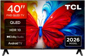 Televizor TCL QLED 40S5L, 100 cm, Smart Android TV, Full HD, Clasa F (Model 2026)