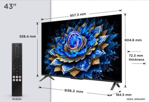 Televizor TCL QLED 43T69C, 108 cm, Smart Google TV, 4K Ultra HD, (Model 2025) - Img 2