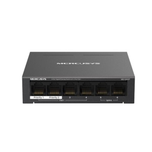 6-Port Gigabit Desktop Switch with 4-Port PoE+ PORT: 4× Gigabit PoE+ Ports, 2× Gigabit Non-PoE Ports SPEC: Compatible with 802.3af/at PDs, 65 W PoE Power, Desktop Steel Case, Wall Mounting FEATURE: Extend Mode for 250m PoE Transmitting, Priority Port