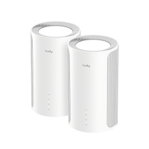Router Mesh Cudy M11000, Wi-Fi 7, Tri-band (2,4 GHz / 5 GHz / 6 GHz), alb, 116x116x202mm, set 2 buc.