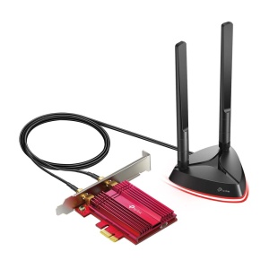 Adaptor wireless TP-Link, ARCHER AX3000E, Wi-Fi 6 Bluetooth 5.0 PCIe, Two High-Gain Dual Band Antennas, Wireless Standards: IEEE 802.11ax/ac/n/a 5 GHz, IEEE 802.11ax/n/g/b 2.4 GHz, Bluetooth 5.0/4.2/4.0, 5 GHz, 2.4 GHz.