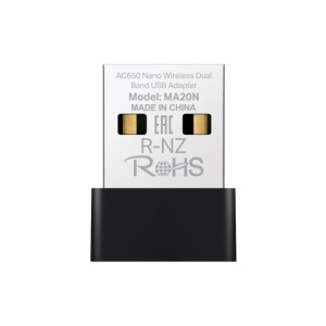 Adaptor USB Wireless MERCUSYS MA20N, Dual Band 200 + 433 Mbps, standarde wi fi IEEE 802.11 a, IEEE 802.11 ac, IEEE 802.11 b, IEEE 802.11 g, IEEE 802.11 n, securitate WPA/PSK, WPA2-PSK, WPA3-SAE, negru