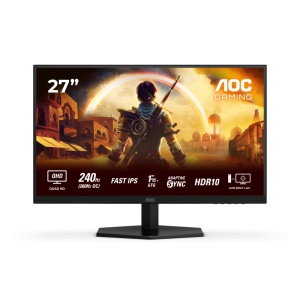Monitor AOC 27" Q27G42ZE, Diagonal (inch): 27, Diagonal (cm): 68, Aspect ratio: 16:9, Panel: Fast IPS, Resolution: 2560x1440, Refresh Rate: 260Hz, Response time GtG: 1ms, Response time MPRT: 0.3ms, Brightness (max): 300 cd/m², Contrast (static) : 1000:1,