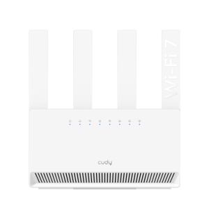 CUDY Router BE3600 Gigabit Dual Band Wi-Fi 7, Chipset Broadcom, standard 802.11be/ax/ac/a/b/g/n, 2882Mbps la 5GHz + 688Mbps la 2.4GHz, 4 x porturi 10/100/1000Mbps, 4 x 5dBi antene fixe, WiFi router/AP/ Repeater/WISP Mode, PPTP/L2TP/OpenVPN/WireGuard,