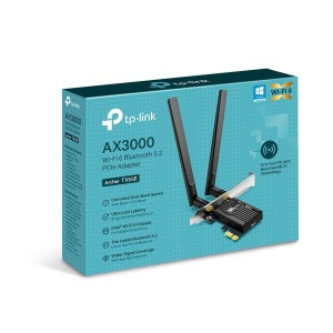 TP-Link Adaptor PCle Wi-Fi 6 AX3000 WI-FI 6 cu Bluetooth 5.2 ARCHER TX55E, 2× Antene Dual-Band High-Gain, Standarde wireless: IEEE 802.11ax/ac/n/a 5 GHz IEEE 802.11ax/n/g/b 2.4 GHz, Bluetooth 5.2/5.0/4.2/4.0, Viteza wireless: 5 GHz-Up to 2402 Mbps,