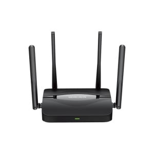 BE3600 Dual-Band Wi-Fi 7 Router SPEED: 688 Mbps at 2.4 GHz + 2880 Mbps at 5 GHz SPEC: 4× External Antennas, 3× Gigabit LAN Ports, 1× Gigabit WAN Port, MLO, 4096-QAM, OFDMA, HE160 FEATURE: MERCUSYS App, Router/Access Point Mode, WPS Button, Reset Button,