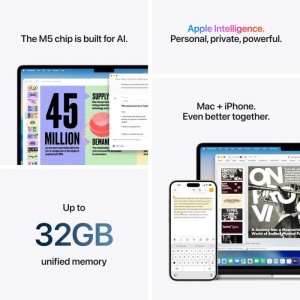 MacBook Air 15.3" Retina/Apple M5 (CPU 10-core, GPU 10-core, NeuralEngine16-core)/16GB/1TB - Silver - INT KB (No Adapter) - 2026 - Img 4