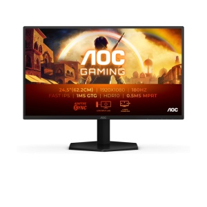 Monitor AOC 24.5" 25G42E, Diagonal (inch): 24.5, Diagonal (cm): 62, Aspect ratio: 16:9, Panel: IPS, Resolution: 1920x1080, Refresh Rate: 180Hz, Response time GtG: 1ms, Response time MPRT: 0.5ms, Brightness (max): 300 cd/m², Contrast (static) : 1000:1,