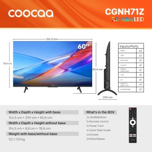 Televizor Coocaa QD-MiniLED 60CGNH71Z, 152 cm, 4K, Smart TV - Img 4